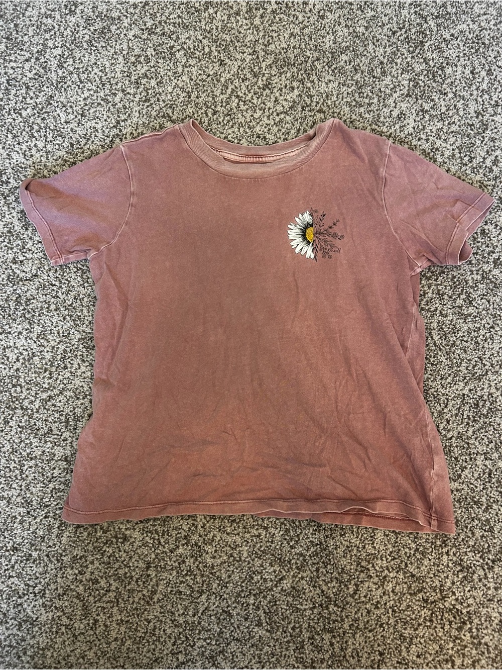 O'Neill Rose Mauve Short Sleeve Tee with Daisy Chest Graphic
